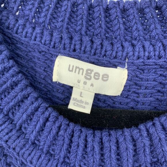 Umgee Womens Large Crewneck Pullover Sweater Grunge Boho Multicolor Textured - Picture 4 of 5